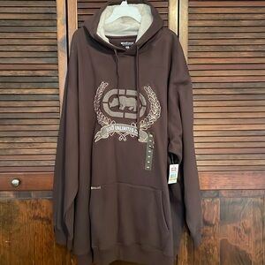 Ecko Unlimited Hoody Pullover Sweatshirt, size 4XB, Heavyweight Fabric, Brown